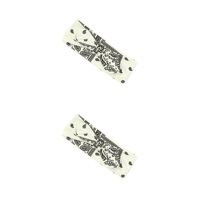 ZLight Serre-Tête de Sport Mode Nœud Réglable Multicolore Style Vintage Serre-Tête pour le Visage Articles pour la Maison Accessoires pour Femmes Blanc 2 Ensembles