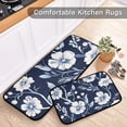 thumbnail image 3 of Flowers Floral Blue Kitchen Mat Set of 2, Non-Slip Kitchen Rug for Floor, Waterproof Sink Carpet for Home, Office, Laundry, 3 of 6