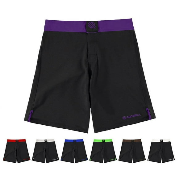 Sanabul Essential MMA BJJ Cross Training Workout Shorts (30 inch W, Purple)