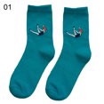 thumbnail image 2 of Flmtop Autumn Winter Funny Cartoon Solid Color Elastic Cotton Middle Tube Crew Socks, 2 of 7