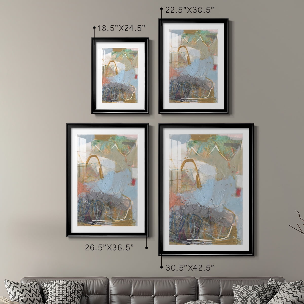 Wexford Home Minim I Premium Framed Print, 18.5" x 24.5" - Ready to Hang, Black (Set of 2)