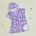 thumbnail image 5 of RUTAYY Children Girls Terry Robe Cartoon Hooded Beach Towel Oversized Soft Hooded Towel Wrap With Hoo In Bath Pool Beach Breathable Fabric, Light Purple, 8-9 Years, 5 of 6
