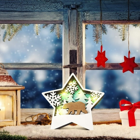 Oxodoi Clearance Christmas Star Table Decor,Star Table Ornament Decor Santa Sign Pattern Ornament
