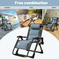thumbnail image 3 of Lilypelle 2 Pack Zero Gravity Chair , Folding Adjustable Reclining Lounge Chair with Cushion, Headrest and Cup Holder, Supports up to 440lbs, 3 of 6