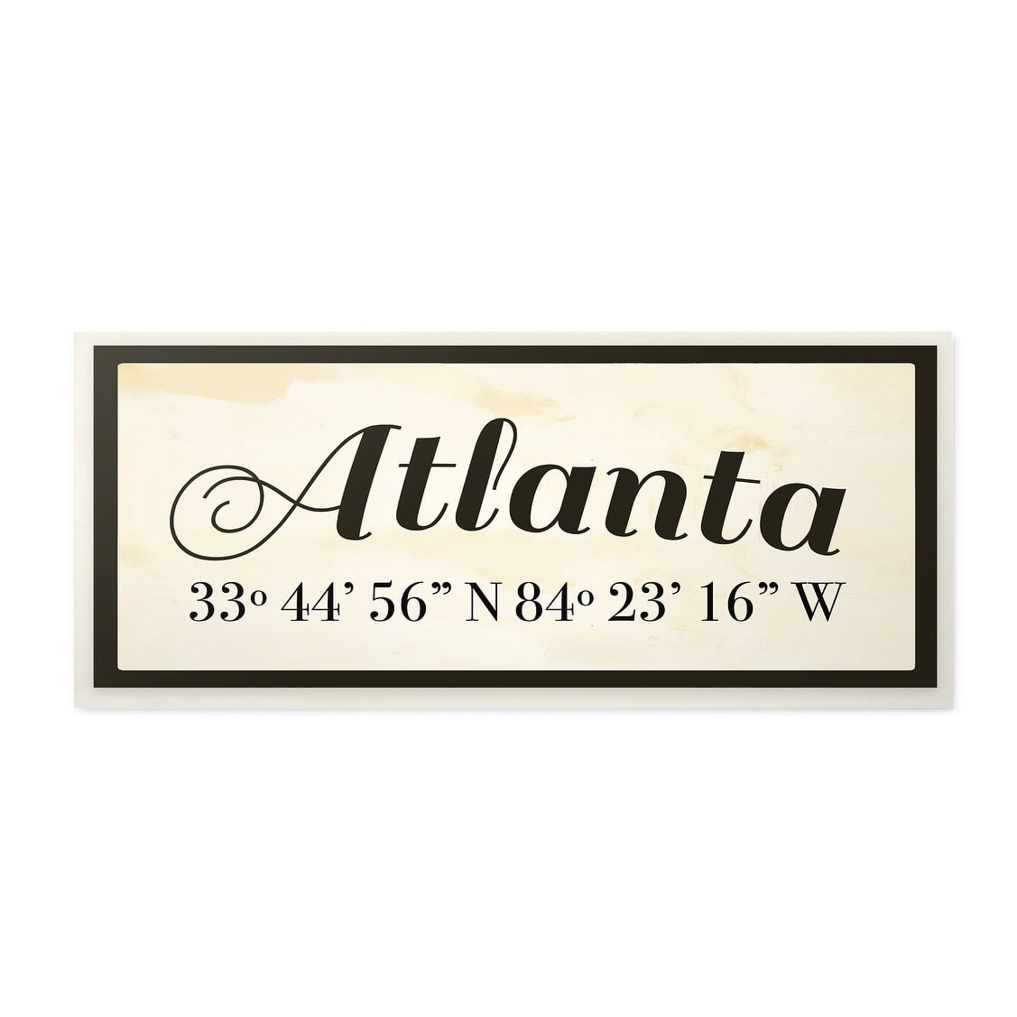 Stupell Industries Wood Cursive City Coordinates Atlanta Town & City Painting Unframed Art Print Wall Art, 7 x 17