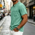 thumbnail image 5 of Miqool Washed Denim Shirt for Man Short Sleeve Collared Casual Lightweight Ruched Summer Jean Top with Chest Pockets, 5 of 8
