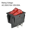 thumbnail image 3 of Unique Bargains Boat Rocker Switch Double position Red Toggle Switch for Boat Car Marine 4pins ON/OFF AC250V/15A 125V/20A, 1pcs, 3 of 4