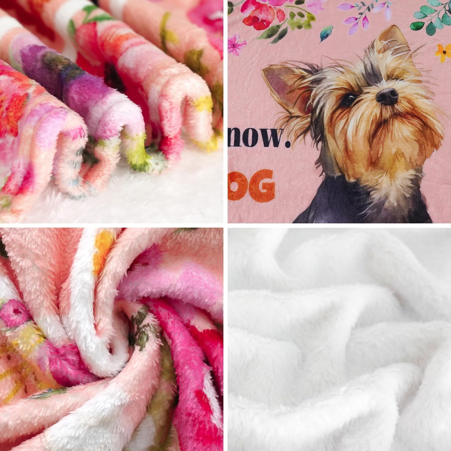 Yorkie Gifts Yorkie Blankets 50"X60" Yorkshire Terrier Dog Throw Blanket for Dog Lovers Mom Dad Flannel Puppy Print Blanket for Couch Sofa Bed Car