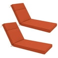 thumbnail image 6 of Snubbull 2 Pack Outdoor Chaise Lounge Cushions, with High-Density Foam, Ties Waterproof & Fade Resistant for Lawn and Pool Lounge Chairs, 80x26x4 inch, Orange, 6 of 6