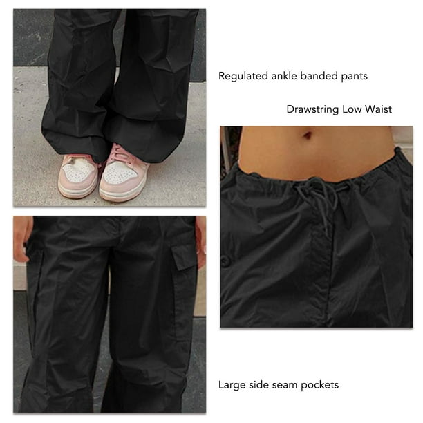 Pantalones Sueltos Para Mujer, Pantalón Deportivo Con Banda En El Tobillo, Bolsillos Laterales Grandes Con Costuras, Poliéster, 2 Botones Laterales Para Acampar ANGGREK Otros