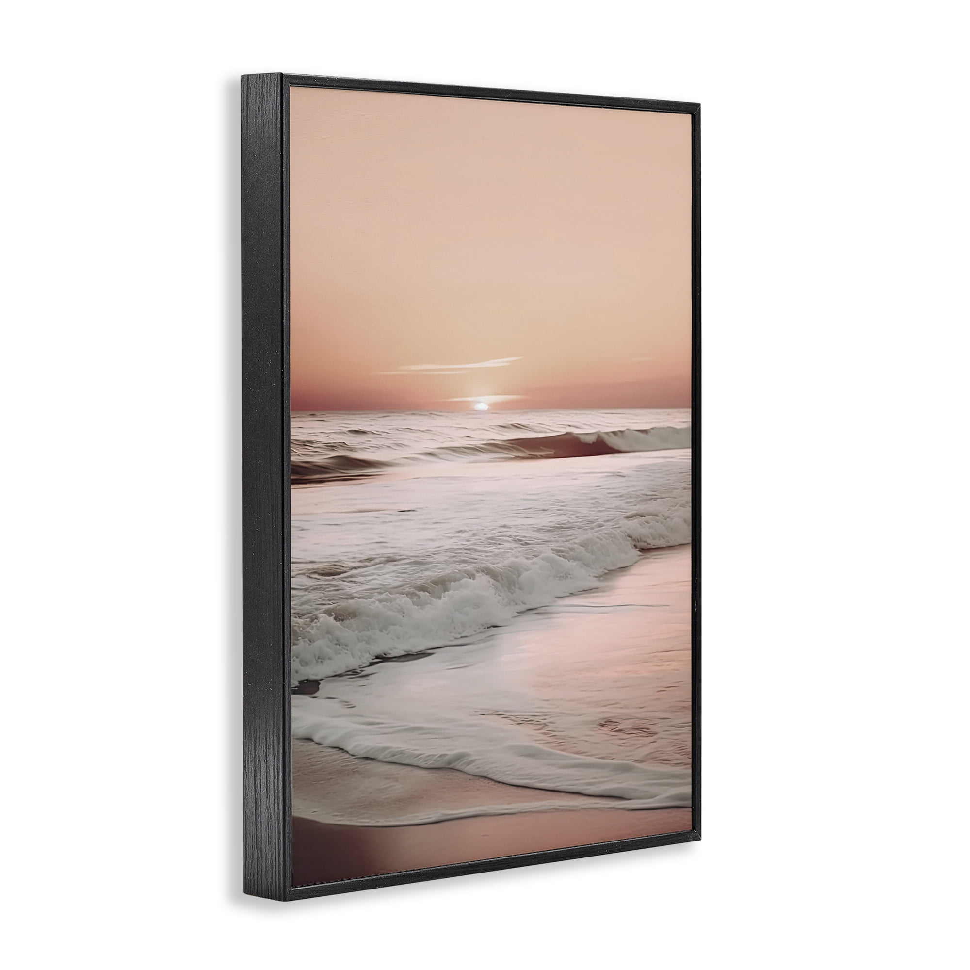 Apricot Beach View Black Framed Giclee Art, design by Decent Exposures