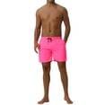 thumbnail image 2 of INSPIRE CHIC Men's Shorts Summer Colorful Elastic Waist Drawstring Surfing Board Shorts 32 Pink, 2 of 6