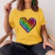 thumbnail image 1 of Fiudx Liquidación de Ahorros de Verano Camiseta Informal de Manga Corta con Cuello Redondo y Estampado de Carnaval a La Moda para Mujer, 1 of 4