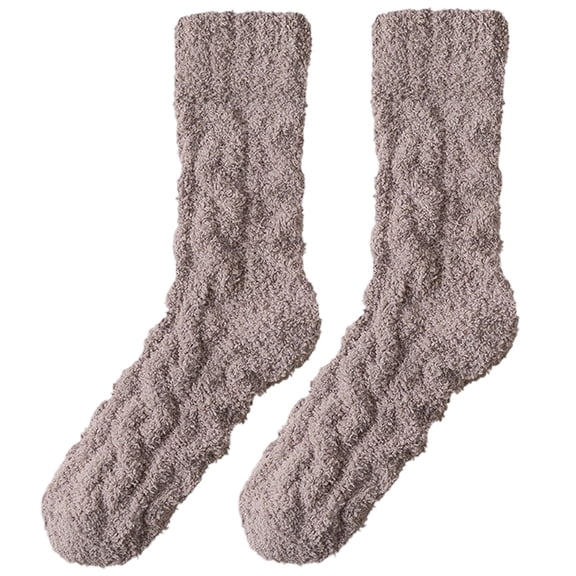 Fgnfyis Winter Warm Stockings for Men and Women Cozy Socks Thermal Socks Thick Sleeping Socks Indoor Home Comfort Soft Long Socks for Cold Weather Brown One Size