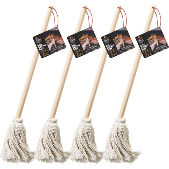 Better Grillin Brosse/vadrouille pour Barbecue à Arrosage, s'Applique Facilement aux Marinades, Sauces, Lavage, Manche de 16 Po, Lot de 4