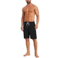 thumbnail image 2 of INSPIRE CHIC Men's Multiple Pockets Drawstring Waist Summer Board Shorts 30 Black, 2 of 4