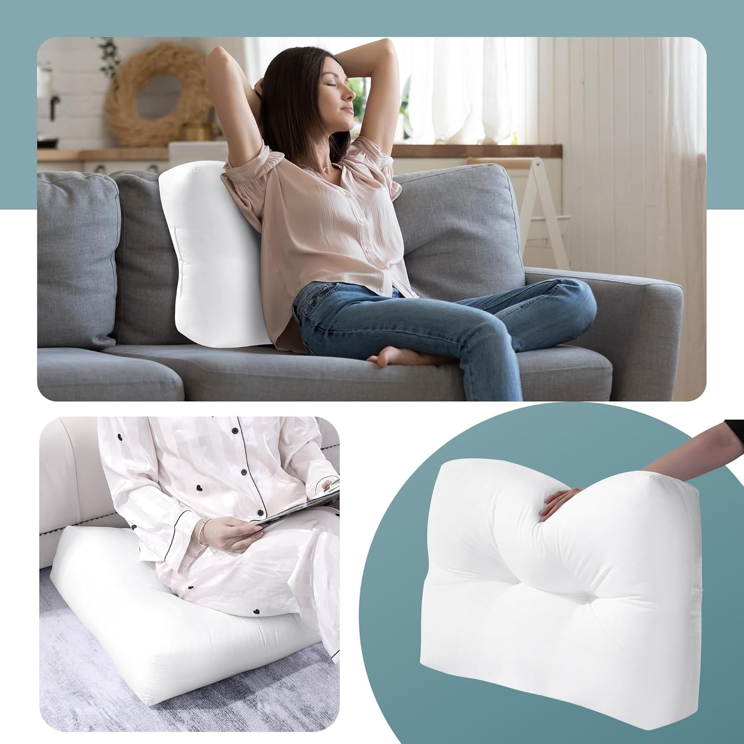 Shredded Foam Sofa Back Cushions, Supportive Back Cushion Replacement for Couch, Stuffing Filling Lumbar Support Pillow for Couch, Bed, Floor, (27.5"x18"x5")