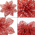 thumbnail image 3 of Paquete de 36 decoraciones de flores navideñas, adornos para árboles de Navidad, púas de flores de seda artificiales de 4" para decoración navideña, 3 of 6