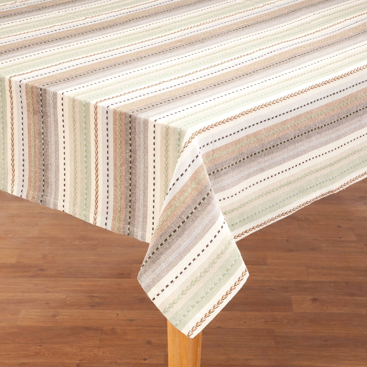 100% Cotton Striped Tablecloth 52" Square