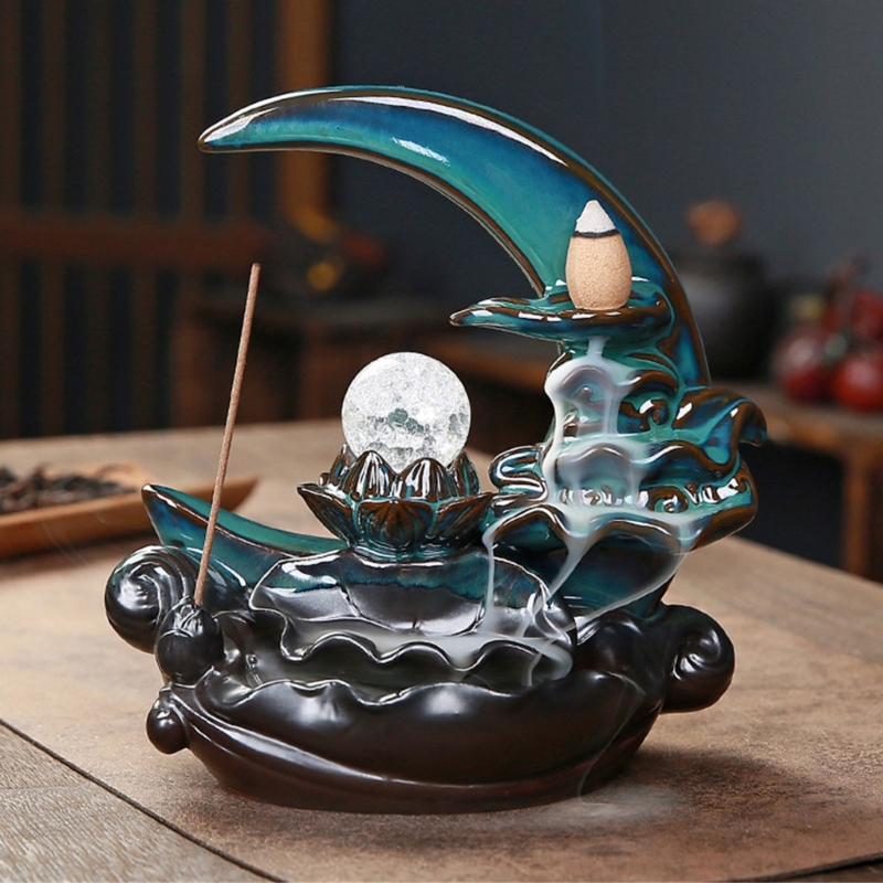 Waterfall Incenses Holder Backflow Ceramic Incenses Burners Porcelains Censer Incenses Stick Stand