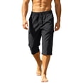 thumbnail image 5 of Men's Cargo Shorts Below Knee Capri Pants Quick Dry Lightweight Casual Summer Bottoms Elastic Waist Drawstring with Multi-Pockets for Hiking Outdoor Fishing Workout Golf, 5 of 9