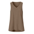 thumbnail image 4 of Fshinging Women Summer V Neck Tank Tops Solid Color Sleeveless Vest Shirt Loose Tunic Blouse Casual Cami Top, 4 of 4