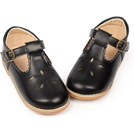 

QWZNDZGR Toddler Girls Mary Jane Dress Shoes Little Girls School Uniform Oxford Shoes Princess Wedding Flower Girls Party Flats (Toddler/Little Kid)