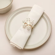 AW BRIDAL Christmas Napkin Rings Set of 12 - Snowflake Napkin Holder for Holiday Table Decor, Dinner Party, New Year's Even Party, Easter