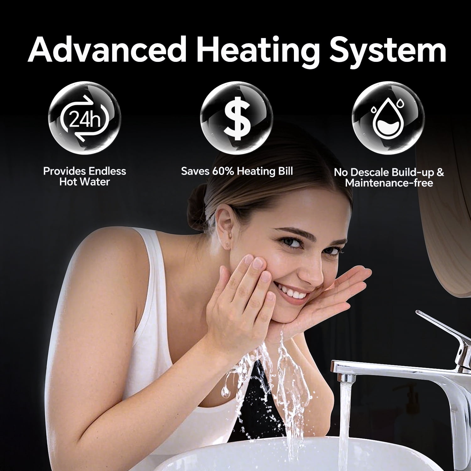 8kW Tankless Electric Water Heater, 240V on Demand Instant Endless Thermostatic Water Heater