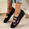 thumbnail image 2 of Drie Flat Shoes for Women Womens Flats Shoes Casual Dressy Shoes Knit Comfortable Ballet Flats for Women Dark Blue,9.5, 2 of 7