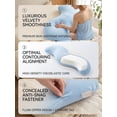 thumbnail image 6 of Pea Pod Body Pillow for Adults, Bolster Side Sleeper Hot, Ergonomic Cuddle Knee Pillow, Long Couch Hugging Cooling Full-Body, Comfort Huge Companion, Lumbar Support Sleeping, Memory Foam(Blue), 6 of 8