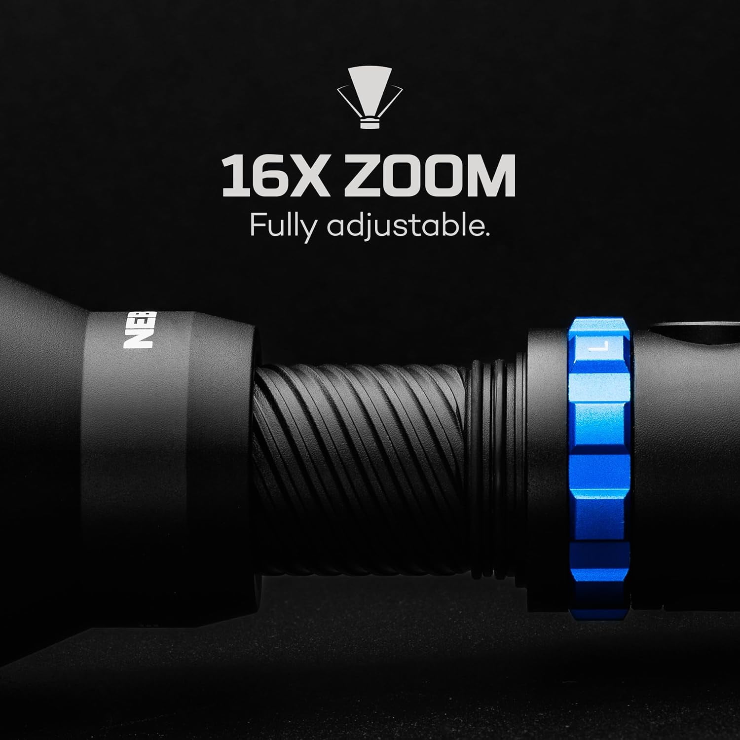 NEBO Luxtreme MZ60 Blueline Rechargeable, Powerful 500 Lumen Half-Mile Beam Flashlight