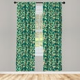 thumbnail image 3 of Ambesonne Geometric Curtains, Mosaic Squares Ornament, Pair of 28"x95", Pastel Yellow Teal Coral, 3 of 5