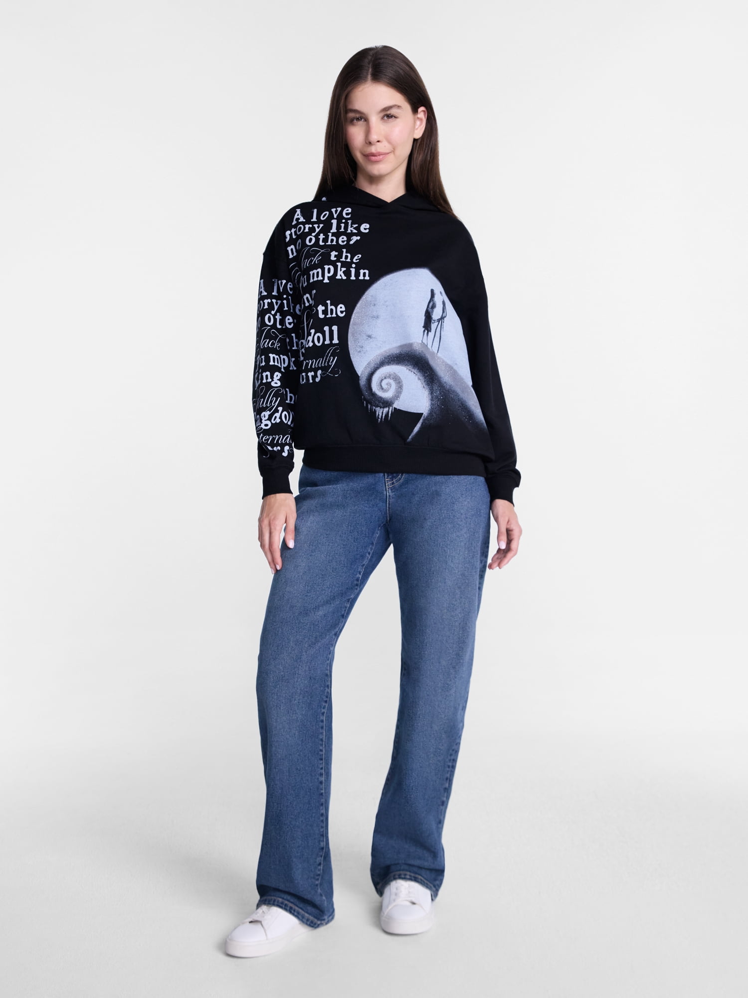 Disney Nightmare Before Christmas Women's Halloween Fleece Hoodie, Sizes XXS-XXL