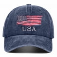 thumbnail image 4 of HuangHuanChen Baseball Cap for Women Men Washed American Flag Retro Adjustable Sun Hats Fashion Trucker Cap Unisex VisorNavy, 4 of 5
