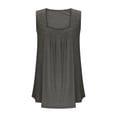 thumbnail image 4 of Women's Casual Square Neck Tank Top Pure Color Ruffle Detail Blouse for Spring Summer Daily Wear with Jeans Workout Set Fitted T Shirt Atmosphere Top Cleavage Cover plus Size Camisole Petite 3, 4 of 5