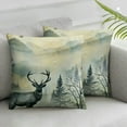 thumbnail image 3 of Throw Pillow Covers Pack of 2 Woodland Forest Animals Nature Green Velvet Cozy Fabric Living Room Bedroom Dorm Couch Home Pastel, 3 of 7