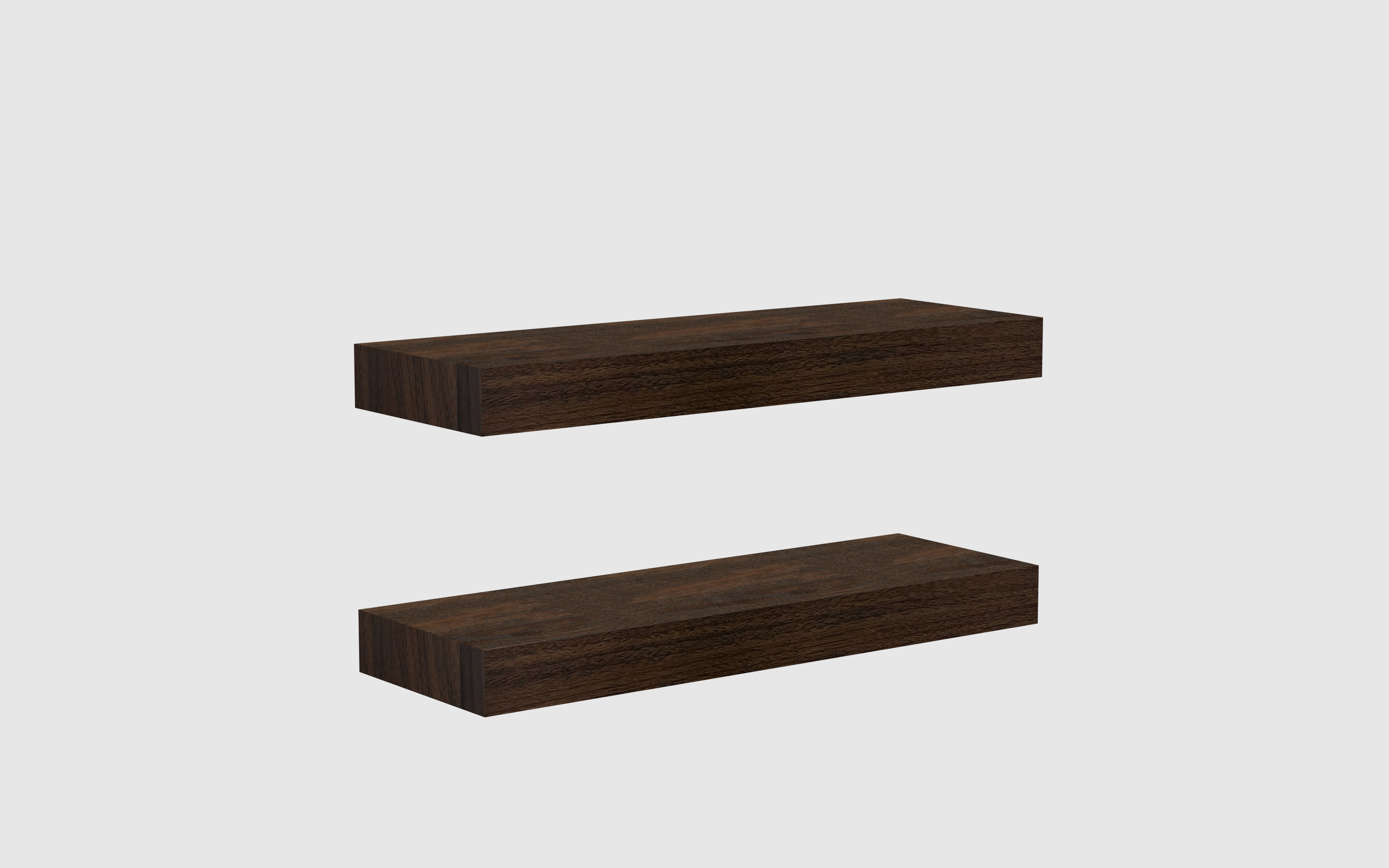 Mainstays Walnut 16.5" Wood Floating Shelves, Set of 2