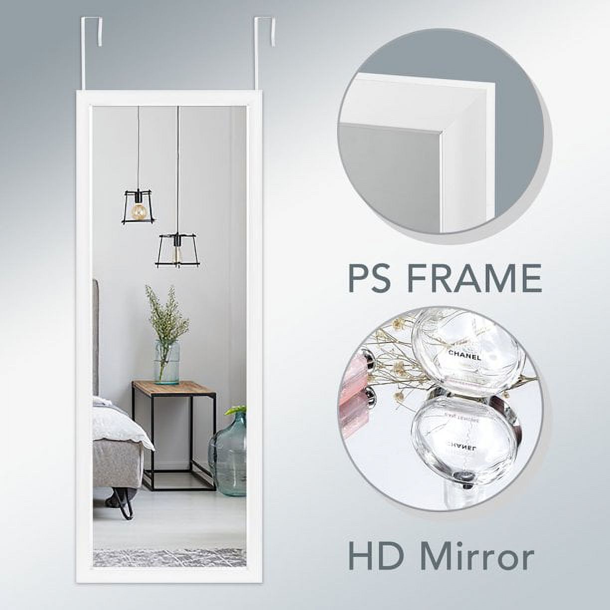 47" x 16" Rectangular Full Length Mirror Hanging Mirrors for Door Wall Mirrors White