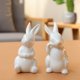 thumbnail image 4 of Injueey Figuras de conejito de cerámica, adorno de Animal de conejo blanco, estatua hecha a mano, mesa, adornos para el hogar, regalo Decoración del hogar Escribe un Injueey HA076986-01, 4 of 6