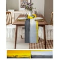 thumbnail image 6 of Abstract Yellow Grey Burlap Cotton Table Runner 13x60 Inches Long, Simple Oil Painting Style Art Farmhouse Table Runners, Outdoor Dining Tablecloths Decor for Baby Shower/Party/Wedding, 6 of 6