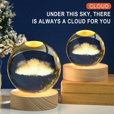 

PNNJI Shelf Decor Glowing Planetary Galaxy Astronaut Crystal Ball Night Lights Usb Power Warm/Rgb Bedside Light Kid Gift Night Lamp Modern Office Decor for Women Clearance(B1)