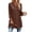 Brown, variant on Solid Tunic Top for Women, V-Neck 3/4 Sleeve Pullover Shirt - Loose Fit Casual Long Blouse with Side Slits Pink XL