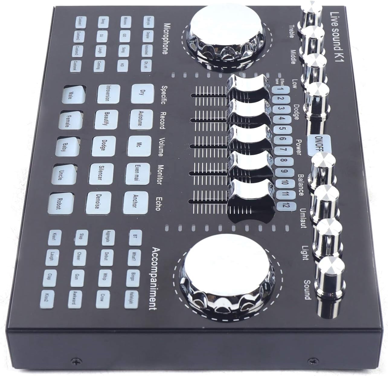 Miumaeov K1 Portable USB Audio Mixer with Bluetooth Dual Phone Live Support DSP Sound Card for Streaming Podcasting and Recording