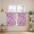 thumbnail image 2 of Spring Floral Kitchen Curtain for Berdoom Living Room Cafe 45 Inch Length, Retro Watercolor Flowers Leaves Plants Purple Tiers Curtains Light Filtering Drapes Window Treatment 2 Panels 52"Wx45"L, 2 of 8