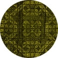 thumbnail image 1 of Ahgly Company Machine Washable Indoor Round Persian Yellow Bohemian Area Rugs, 6' Round, 1 of 4