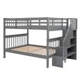 thumbnail image 4 of Generic Stairway Full-Over-Full Bunk Bed with Storage and Guard Rail for Bedroom, Dorm, Gray, 4 of 9