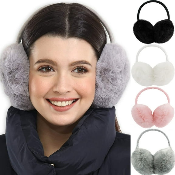 Women Winter Earmuffs Girl Ski Adjustable Ear Covers for Warmer Outdoor Earmuff Fleece Lining