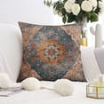 thumbnail image 5 of Boho Orange Pattern Linen Ethnic Design Farmhouse Throw Pillow Covers 18 X 18 Inch, Set Of 4, Linen Study Sofa Cushion Cover Indoor Living Room Home Decor, 5 of 7