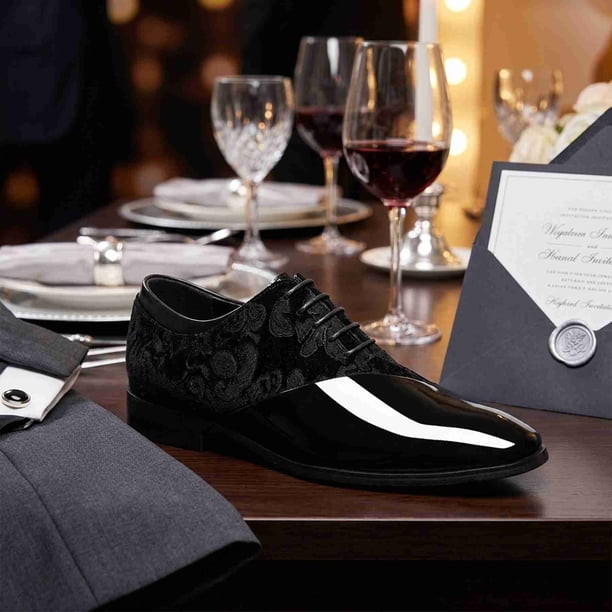 Men's Formal Dress Shoes with Embossed Floral Pattern, Formal Lace-Up Dress Shoes for Wedding & Party - Walmart Business Supplies Men's Formal Dress Shoes with Embossed Floral Pattern, Formal Lace-Up Dress Shoes for Wedding & Party - Walmart Business Supplies